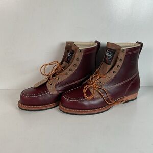 Woolrich Woodsman Moc Toe Boots 10 D USA Made Tobacco